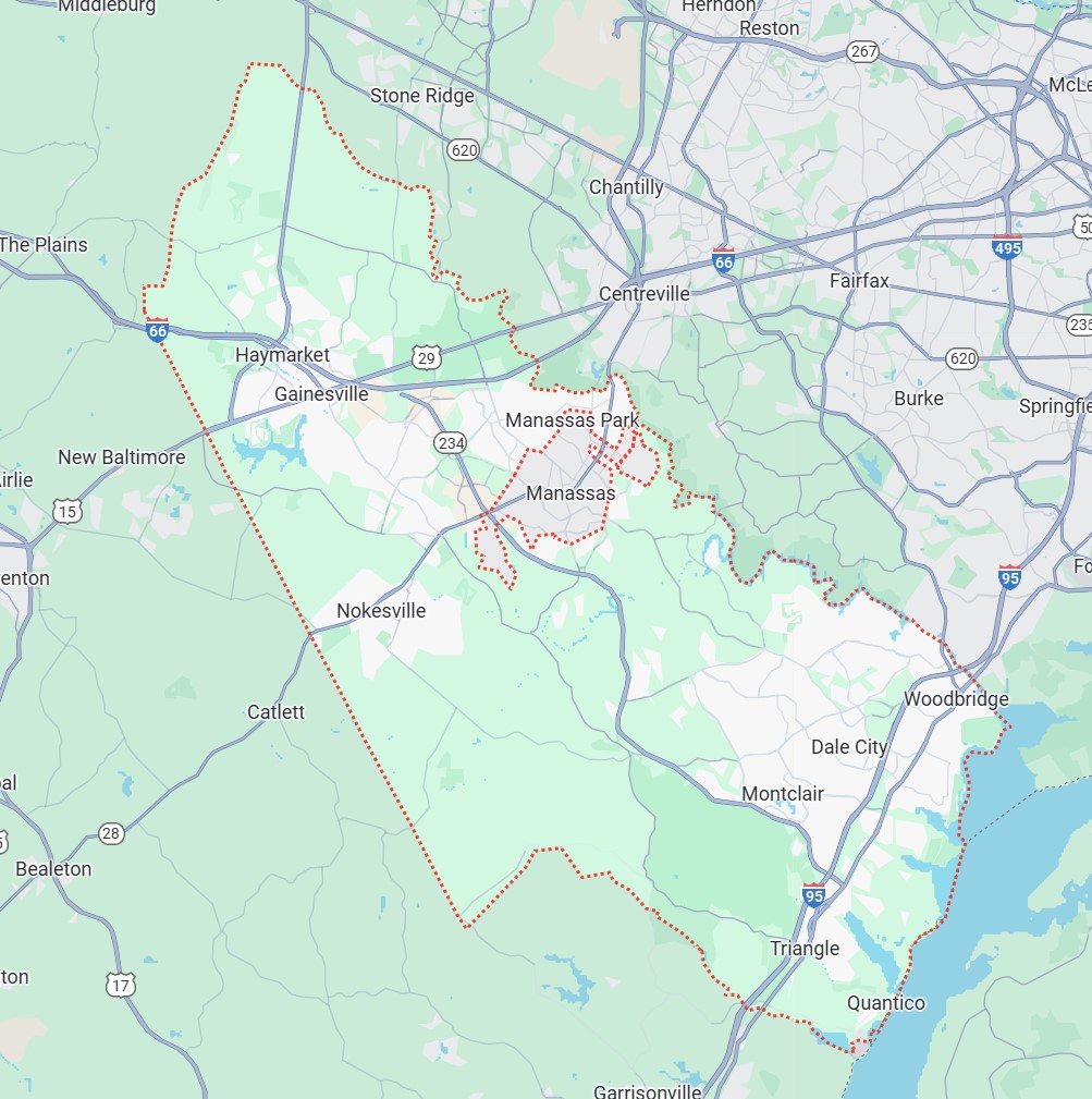 Prince William County Wildlife Services Coverage Map Prince William County Map